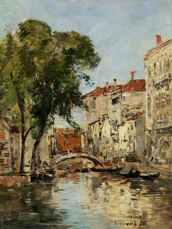 A Small Canal in Venice - 尤金·布丹
